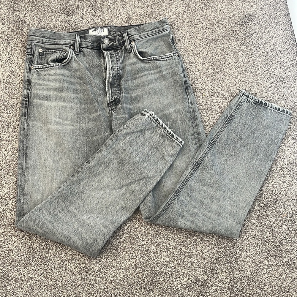 Agolde 90s Mid Rise Loose Fit Gray Wash Jeans Size 28 - Picture 6 of 8